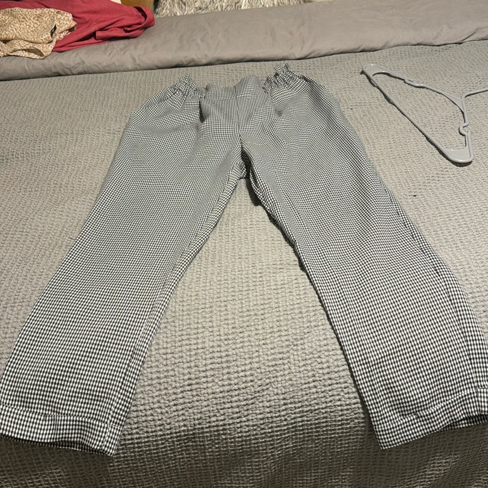 Gingham print ankle pants